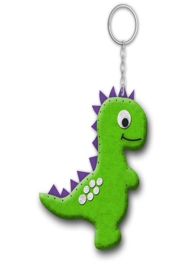 iCraft DIY Felt Keychain Kit for Kids - Easy Sew Plush Craft for Fine Motor Skills & Parent-Child Fun - Ages 6-12 (Dinosaur) - Image 1